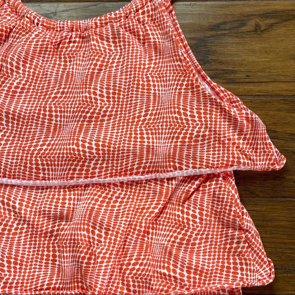 MICHAEL Michael Kors orange & white tiered tank top size medium - Picture 10 of 15